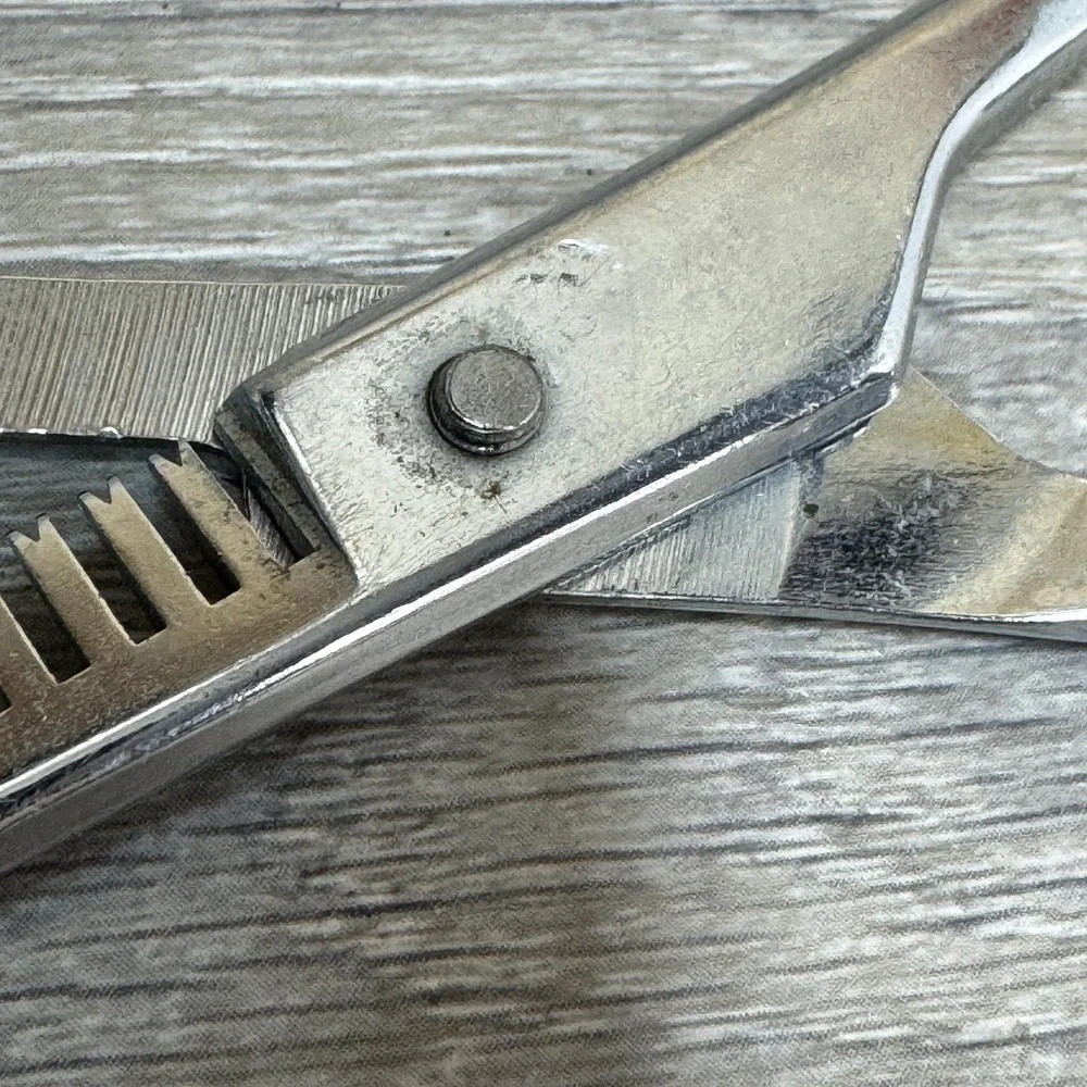 Faro Barber Hair Thinning Shears Scissors Texturizing with Tang Made in USA‎ vtg